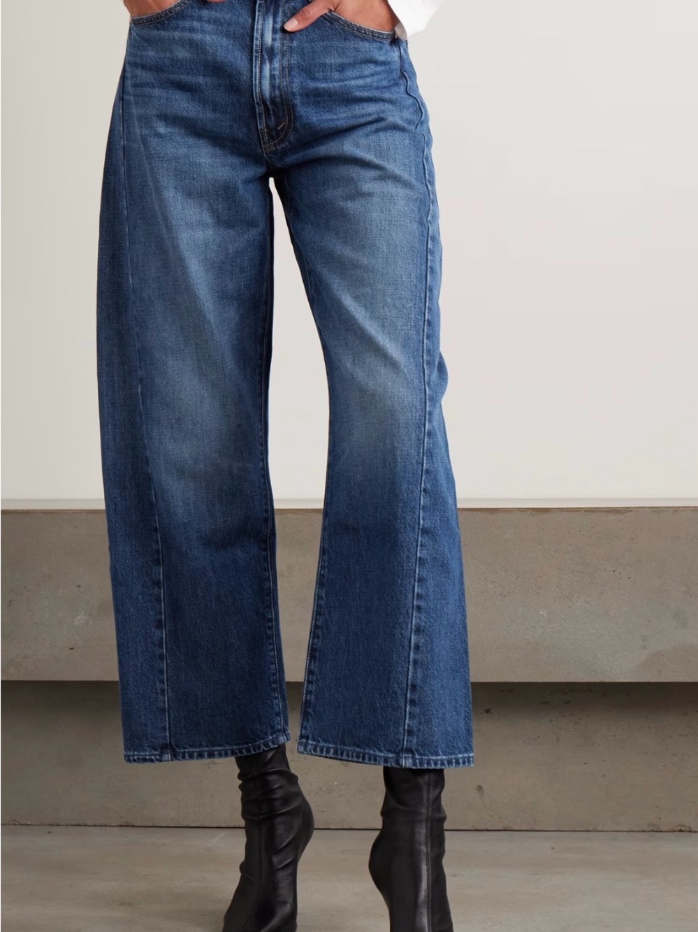 MOTHER Wide-Leg Jeans in Classic Blue - Picture 2 of 9
